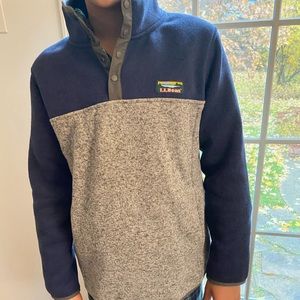 Kids' L.L.Bean Sweater Fleece Pullover, Colorblock M 10-12